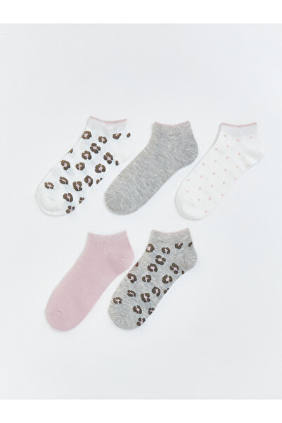 LC Waikiki Two Mt Shop Quality Lcw Kids Ecru Patterned Girls' Booties Socks
