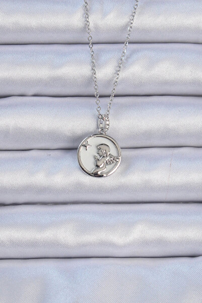 Livenda 316L Steel Chain Silver Color Zircon Stone Enamel Angel Pendant Tj-Bk...