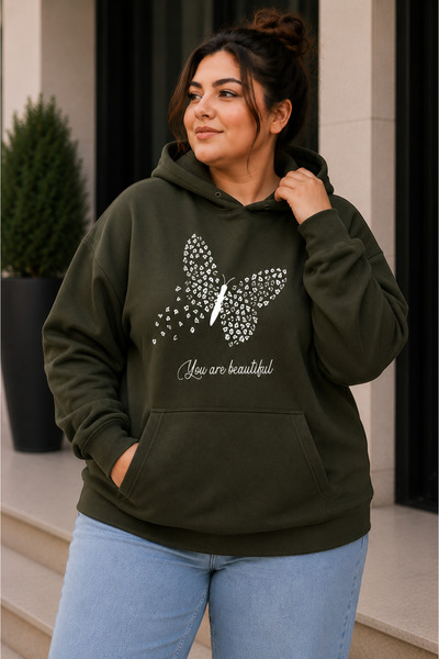 Rubonia Women's Plus Size Oversize Hooded Sweatshirt – Butterfly Print Youth ...