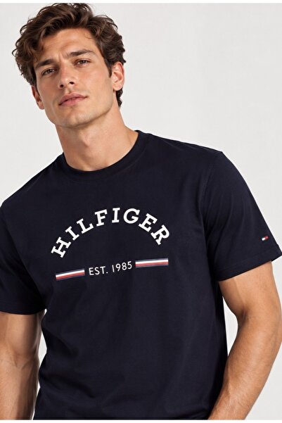 Tommy Hilfiger Men's Woven Fabric Short Sleeve Plain Model T-Shirt