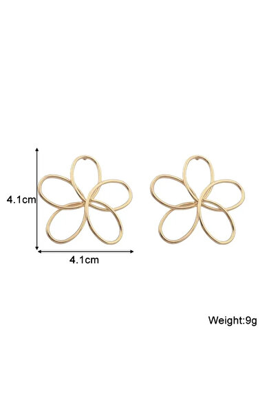 GlaMLo Accessories Cercei Floare Supradimensionată Design Contur – 4,1 cm