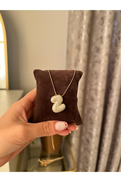 ToffyStore Stone-Encutured Z Letter Necklace - Gold
