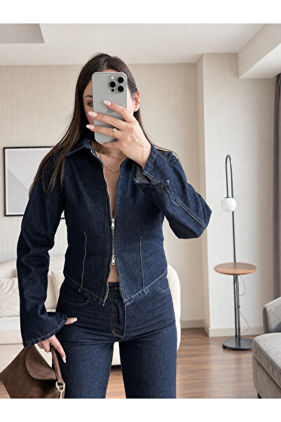 Ekim Store Lacivert Çift Fermuar Denim Takım