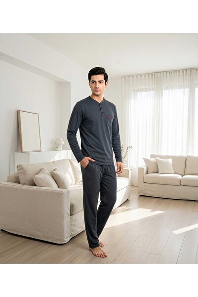 melodi Three Button Men's Pajama Set 44019