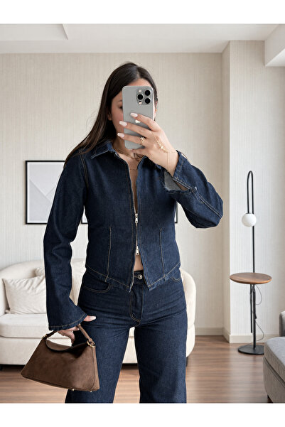 Ekim Store Lacivert Çift Fermuar Denim Takım
