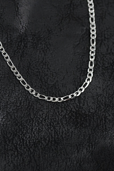 Livenda 316L Steel Silver Color Thin Figaro Chain Model Men's Necklace Tj-Erk...