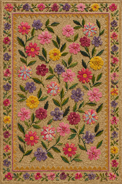 Rugs Modern Halı AURA Özel Tasarım Çok Renkli İnce Dokuma Salon Halısı