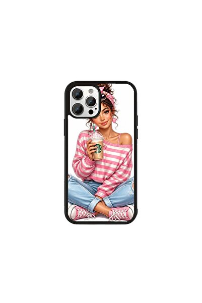 Generic Brand Husa Premium Galaxy A54 Roz Fată Fashion - Model Curly Roz Latte