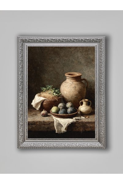 WoodyArts Bucătărie rustică gri, pictură decorativă de perete pentru sufrager...