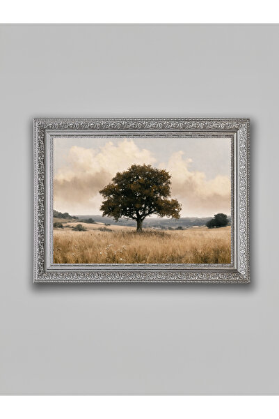 WoodyArts Tablou decorativ de perete pentru sufragerie, cu un singur copac, g...