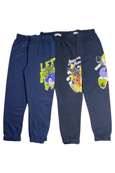 Merve Nur Tekstil Children's Boys' Sweatpants Large Printed 3-Piece Set