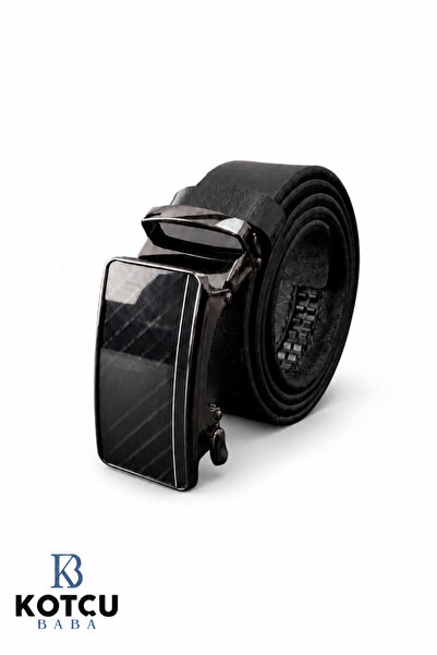 KOTCUBABA Genuine Buffalo Leather Automatic Shiny Buckle 4 cm Men's Belt