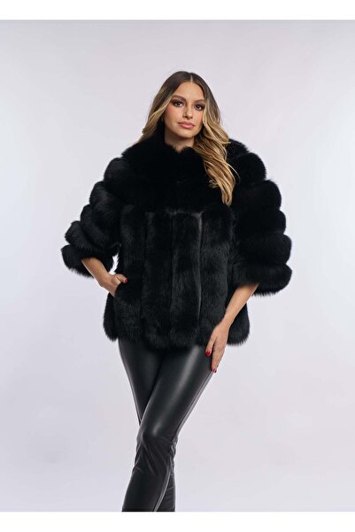 Luxus Haina blana naturala de vulpe neagra, M200