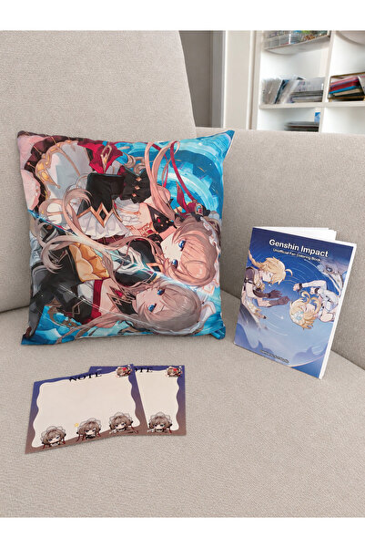 ganbarou art studio Genshin Impact Sandrone'li tek yönlü baskılı kırlent 25x2...