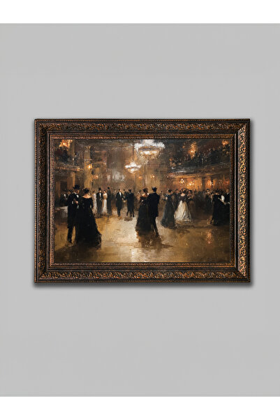 WoodyArts Balo Bronz Eskitme Çerçeveli Dekoratif Salon Duvar Tablosu Ev Ofis ...