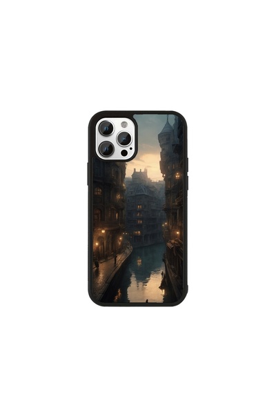 Generic Brand Husa Premium iPhone 12 Peisaje Urbane Întunecate - Model Strada...