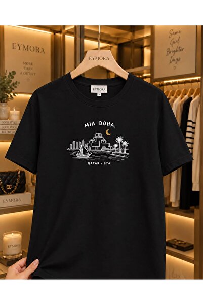 EYMORA Μπλουζάκι Unisex με στάμπα με θέμα την Κατάρ, Μία Ντόχα – Σχέδιο με το...