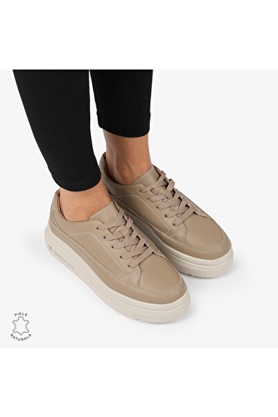 trendamoda Pantofi CASUAL PIELE NATURALA Khaki