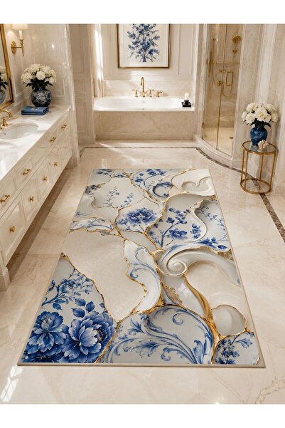 YTR HOME Dijital Baskı Yıkanabilir Kaymaz Taban Dekoratif Salon Mutfak Halısı...