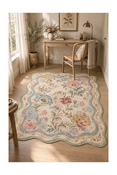 Rugs Modern Halı AURA Özel Tasarım Bej, Sarı ve Kırık Beyaz İnce Dokuma Salon...