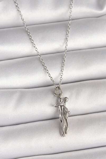 Livenda 316L Steel Silver Color Chain Hug Model Women's Necklace Tj-Bko9977