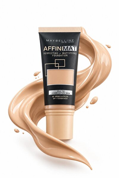 Maybelline New York AFFİNİMAT Prüzsüzleştirici ve Mat Bitişli Fondoten SPF-17...