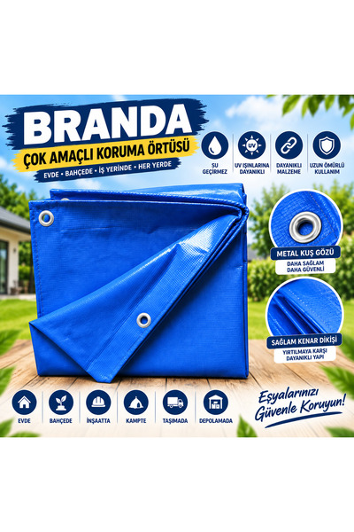 Genel Markalar 2 X 4 Metre Branda Çadır Gölgelik Su Toz Geçirmez Mavi