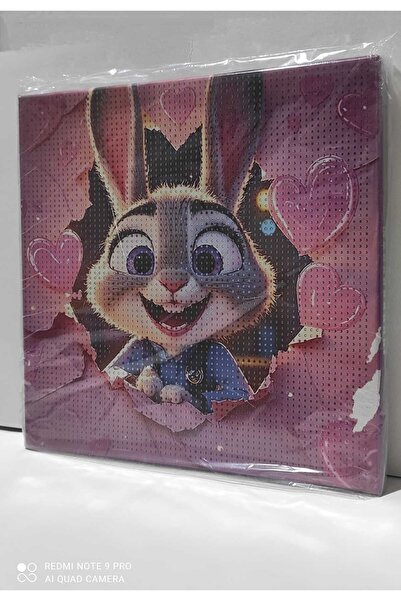 Zootropolis Sevimli Tavşan Judy Pembe Kalpli Elmas Mozaik Tablo Seti ( 30×30 )