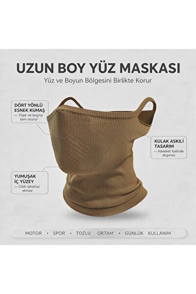 Genel Markalar Nefes Alabilir Kulak Askılı Sporcu Maskesi - Terletmeyen Boyun...