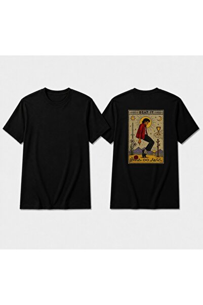 HESCOKOZMETİK Unisex Λευκό μπλουζάκι από βαμβάκι με στάμπα Michael Jackson Be...