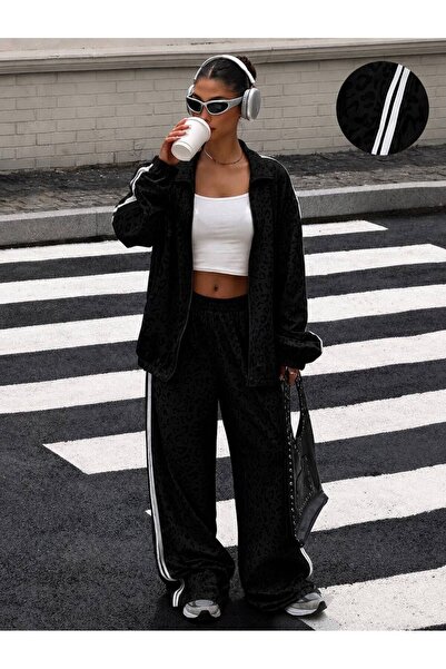Toum Σετ Φόρμας Urban Stripe με Λεπτομέρεια Jagu στο Πάνω και Κάτω Μέρος
