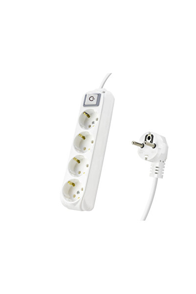 Livenda Grounded Extension Cable 4 Sockets 2 Meters - White 9240202