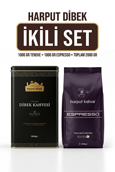 HARPUT DİBEK İkili Set 1 kg Teneke Dibek Kahvesi + 1 kg Espresso Çekirdek