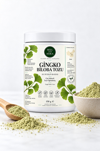 Mel and Mira Ginkgo Biloba Tozu 150 g | Gingko Biloba Powder | İnce Öğütülmüş...