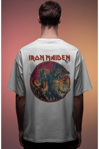 SEVBANO Iron Maiden Rock Metal Music Band Printed Unisex Oversize Premium T-S...