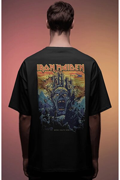 SEVBANO Iron Maiden Rock Metal Music Band Printed Unisex Oversize Premium T-S...