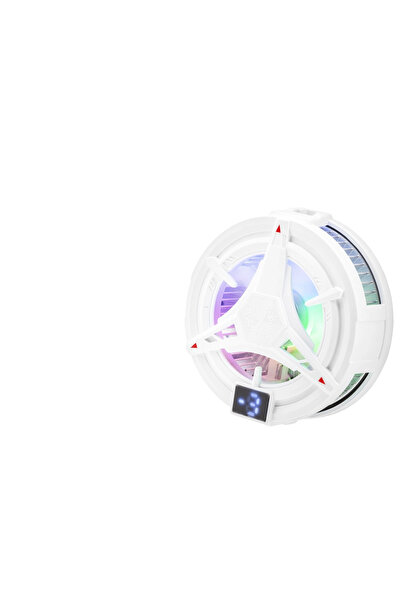 Livenda مروحة تبريد الهاتف مع مؤشر حرارة مغناطيسي RGB - أبيض HDX4380