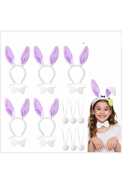 Livenda Lila Rabbit Stage Set 6& # Set of 39 Crown Bow Tie Tails