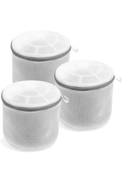 Generic Brand Set of 3 linen bags, mesh, with zippered , 15×17 cm, Polyester ...