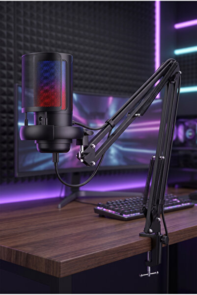 Jubilin Gaming PC USB Microphone, Podcasting Condenser Microphone with Boom A...