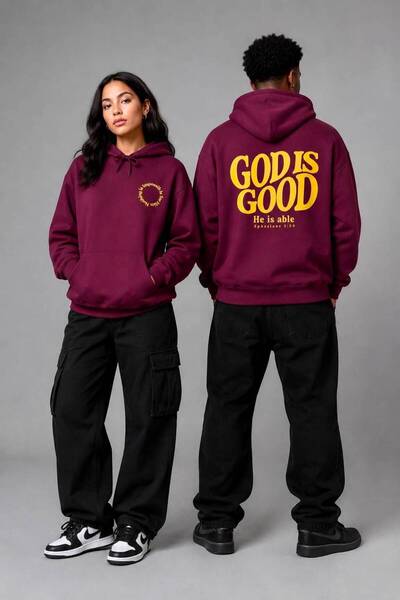 JANTIL MODA Unisex Oversize Φούτερ με κουκούλα και τσέπη καγκουρό, με στάμπα ...