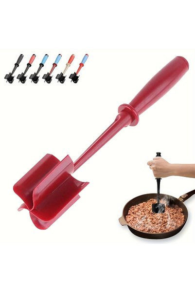 Choice Red Meat Chopper & Masher | 5-Blade Heavy Duty for Burgers/Hash Browns...