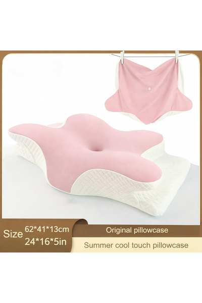 Choice Pink Memory Foam Pillowcase Cervical Pillowcase Pillow Protector Beddi...
