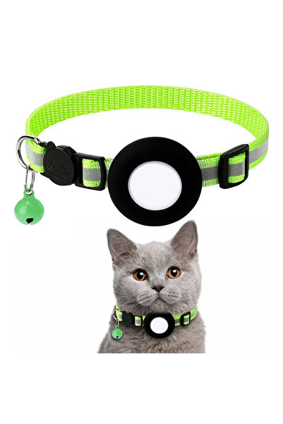 Choice Neon Green Airtag Cat Collar, Reflective Breakaway Safety Buckle with ...