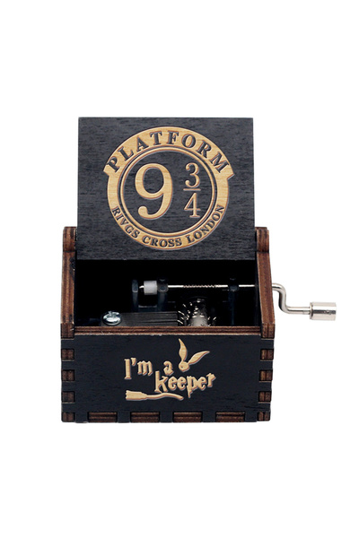 Miniso Black 943 Hand Cranked Music Box Multiple colors Solid Wood Antique Ca...