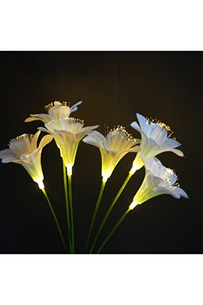 Choice 1PC 6Head White Solar Lily Flower Garden Stake Lights, Warm White IP65...