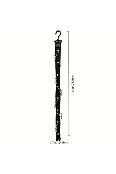 Choice black 1Pc Stainless Steel Hat Rack with 8 Clips - Can Hold 16 Baseball...