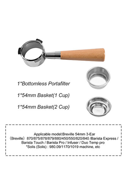 Choice 54MM 3Ear-Beech-A 54mm Coffee Bottomless Portafilter Naked For Brevill...
