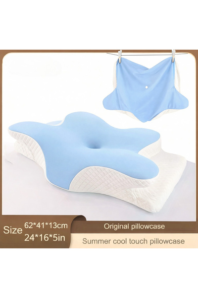 Choice Blue Memory Foam Pillowcase Cervical Pillowcase Pillow Protector Beddi...