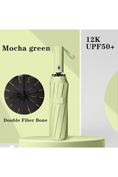 Choice Iron 12K green Travel Umbrella Compact Collapsible, Automatic, Strong ...